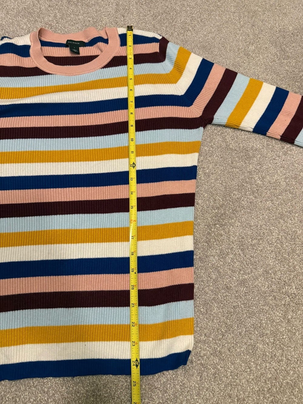 Halogen Striped Ribbed Crewneck - Picture 6 of 9